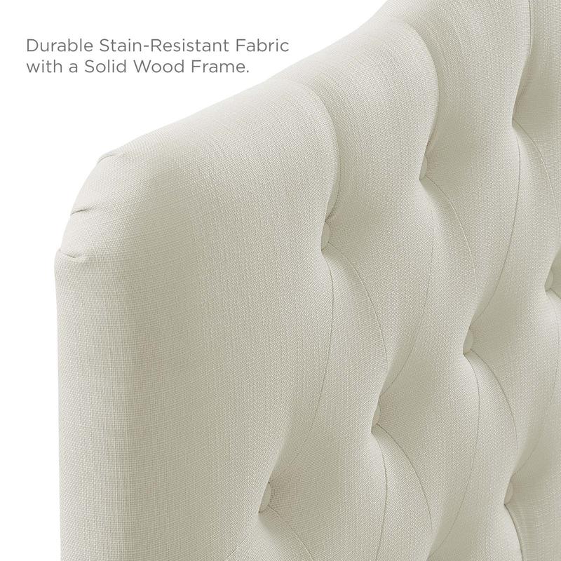 Modway Annabel Full Upholstered Fabric Headboard in Ivory