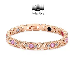 PolarEve Energy magnet bracelet, eco-friendly alloy with diamonds, adjustable ladies' wristband，Valentine's Day gift, Christmas gift