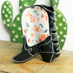 Flowered Boot Claw Clip