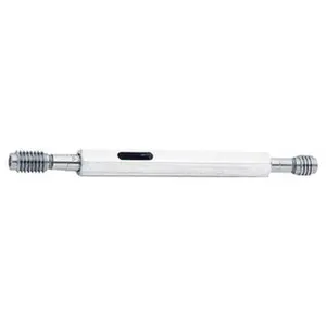 Vermont Gage Plug Thread Gage: M16x1.5 Thread, 6H Class, Double End, Go & No Go 15.02 mm Go Pitch Dia, 15.21 mm No Go Pitch Dia, Handle Included 302137030