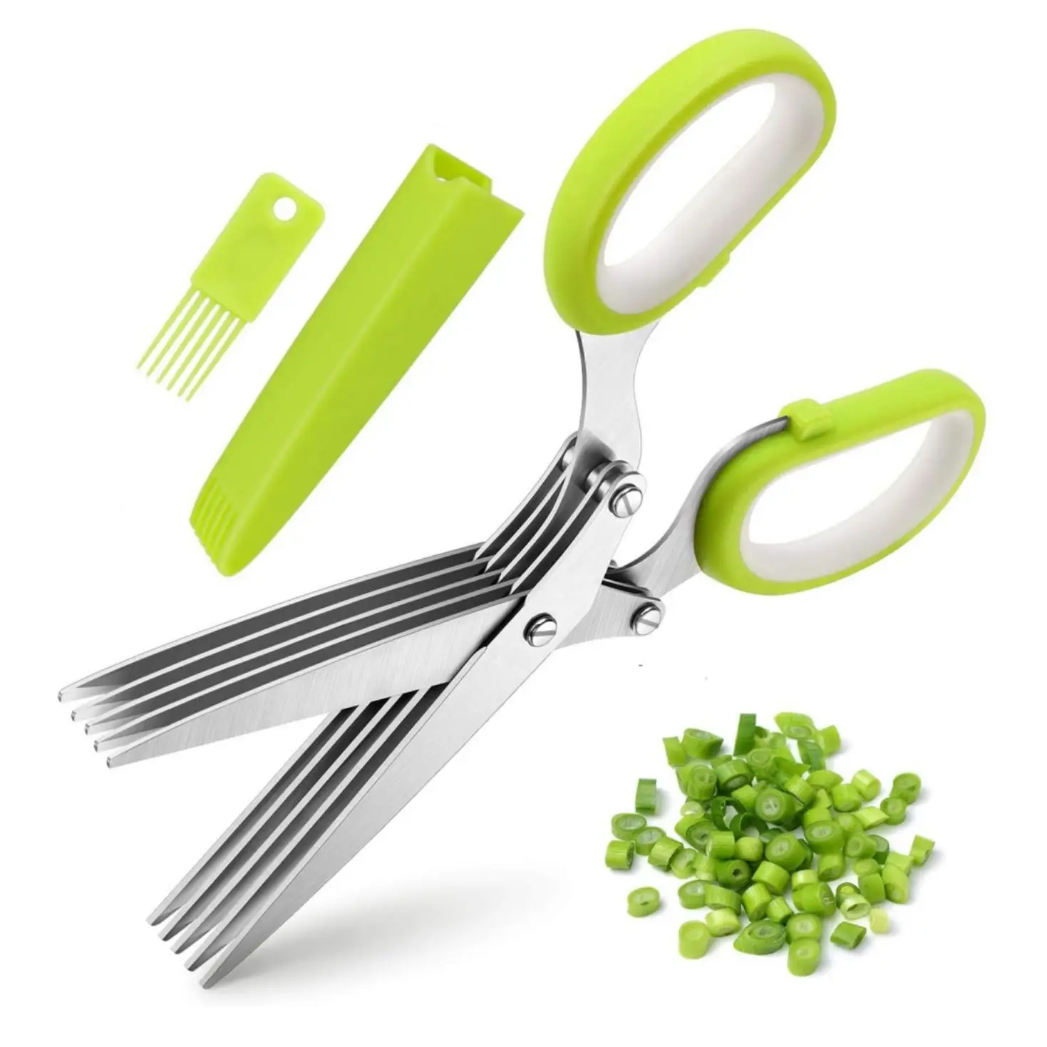 Multifunctional Vegetable Cutter, 1 Set Stainless Steel 5-blade Design Vegetable Chopper, Durable Multi-purpose Vegetable Cutter, Kitchen Gadget, Kitc