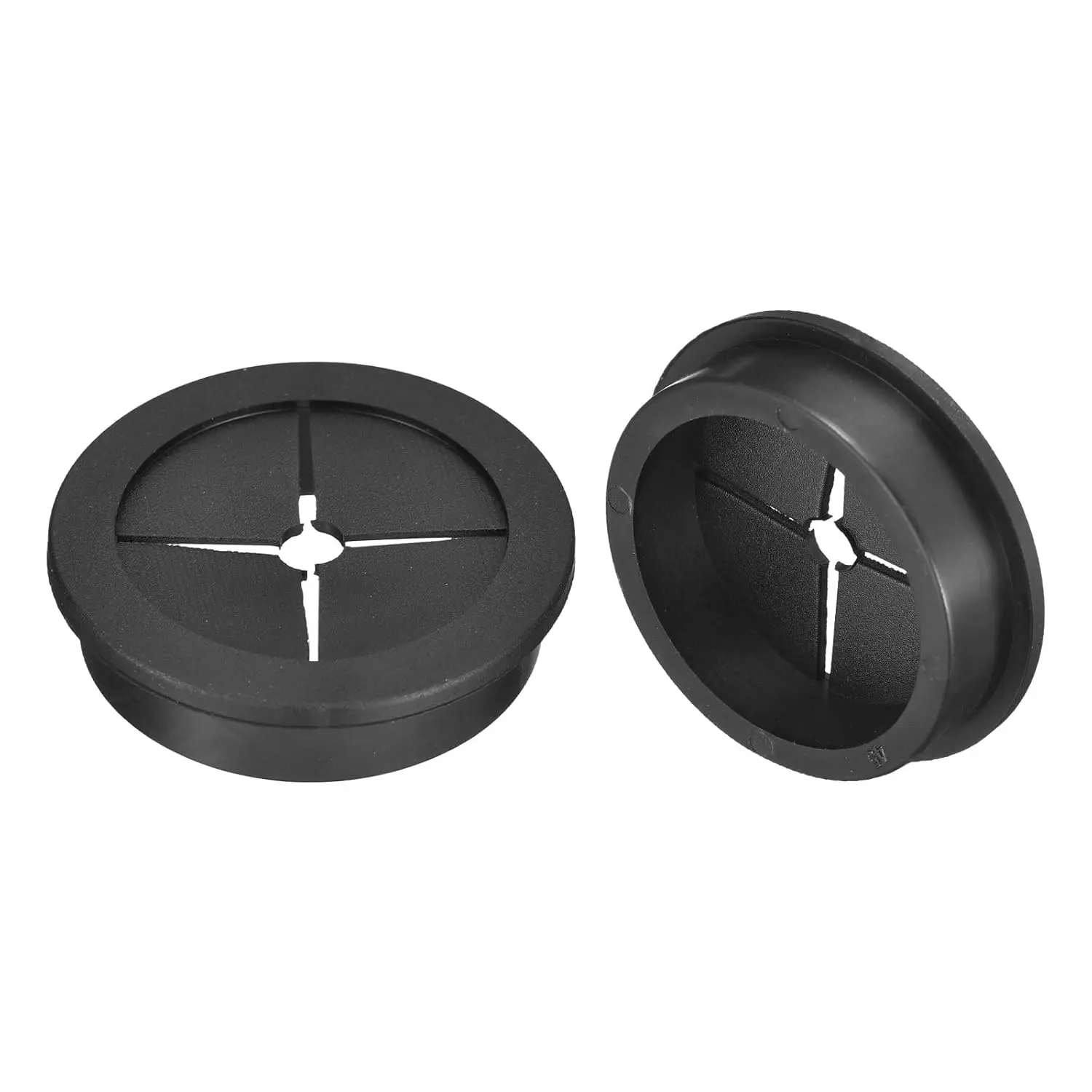 2 count  Cord Grommet, /4 Inch (45mm) Desk Grommet Flexible Rubber Grommets Wire Hole Cover Pass Through for Office Computer Desk Wire Organizer, Black