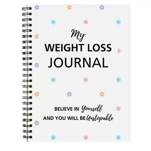 Weight Loss Journal, 1 Count Spiral Notebook, Daily and Weekly Exercise and Diet Notebook, Personal Organizer for Women