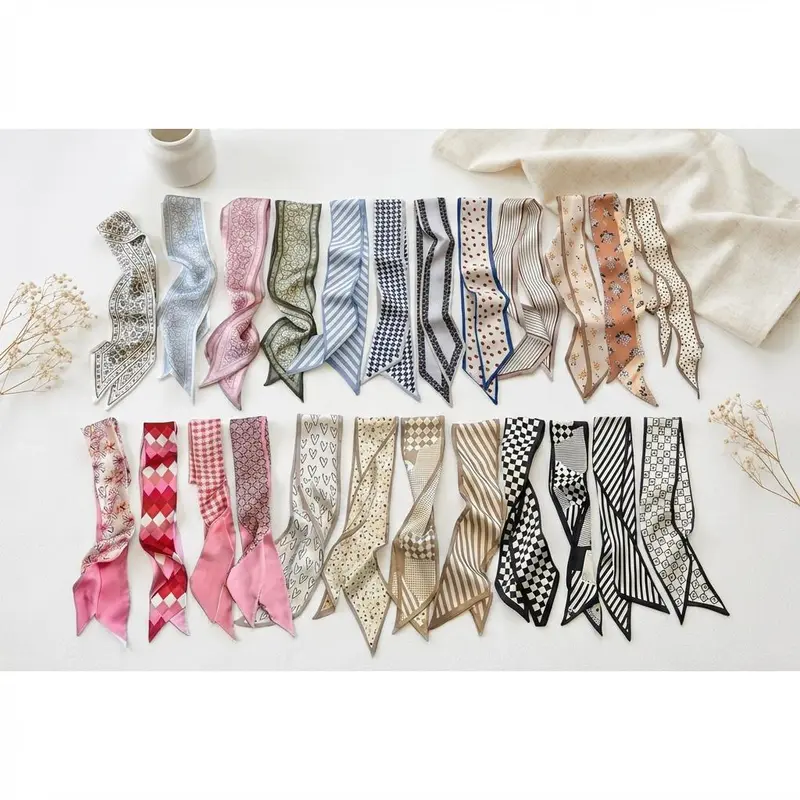 NWT Twilly Scarf Set Five 5 Paisley Floral Bandana Silky Bag Charm Hair Twillies twilly scarf hair - TikTok Shop main image 2