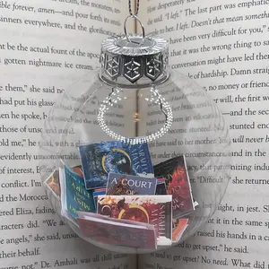Sarah J. Maas Mini Book Ornament - Clear Plastic, 3.15" Across