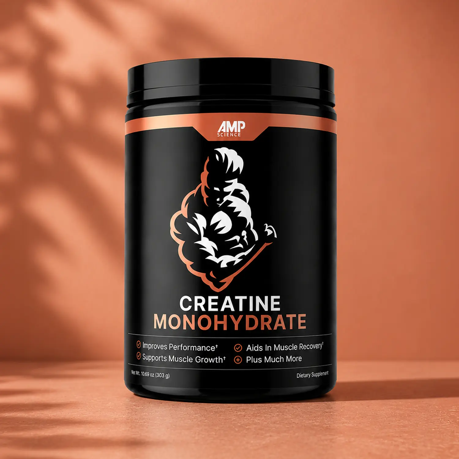 Amp Science Daily Creatine Monohydrate Formula - 3rd-Party Tested, 5g Per Serving, 60 Servings, Vegan & Vegetarian Friendly, Made in USA, GMP Certified Facility, Supplement, Health, Workout Powder Muscle Recovery Drink