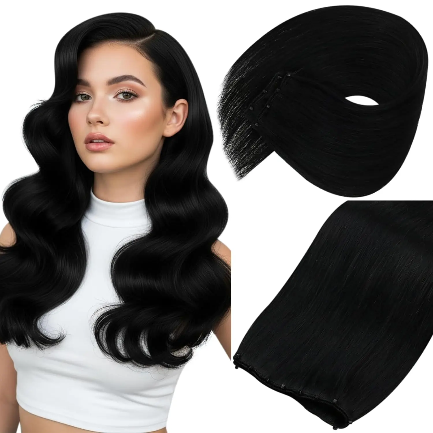 Sunny Hair Beaded Weft Human Hair Extensions Black Micro Weft Hair Extensions Human Hair Straight Hair Extensions Beaded in Human Hair Sew in Extensions for Women Real Hair Sunny Hair Beaded Weft Human Hair Extensions Black Micro Weft Hair Extensions Human Hair Straight Hair Extensions Beaded in Human Hair Sew in Extensions for Women Real Hair