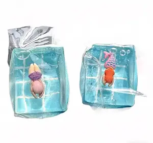 Pool Party Ice Cube Squishy, Transparent Jelly Stress Relief Toy, Anxiety Relief for Adults & Kids