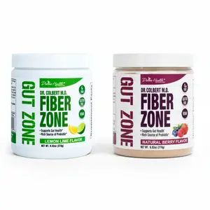 Dr Colbert, MD Fiber Zone Powder | Lemon-Lime Flavor | Berry Flavor | Psyllium Husk & Inulin | 9.52 oz | 30 Servings