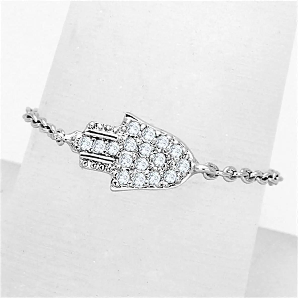 Alamode 3W515-8 Women Rhodium Brass Ring with AAA Grade CZ in Clear - Size 8