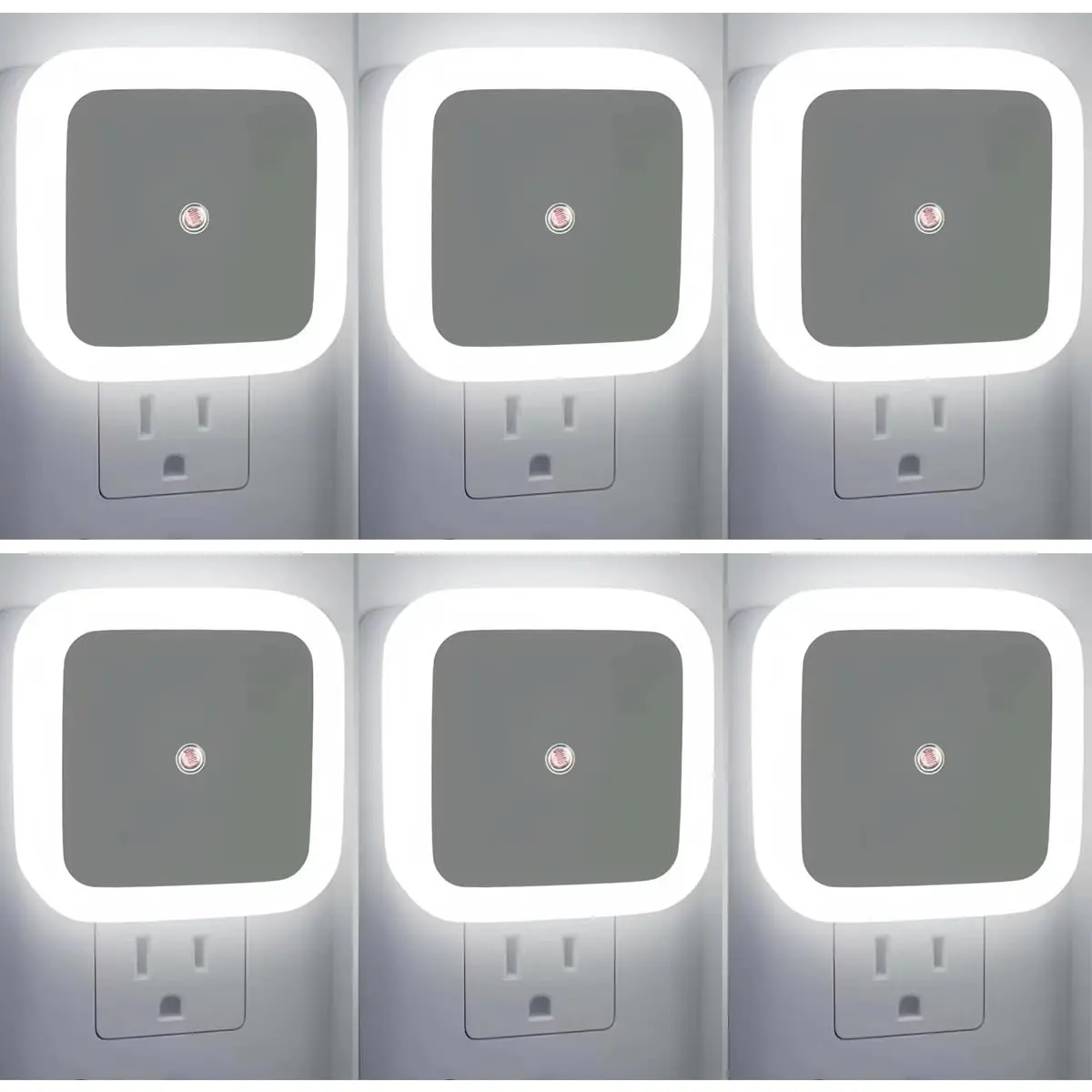 Night Light 0.5W Plug in Night Light Smart Sensor Dusk to Dawn Sensor LED Lamp，Bright Nightlight Auto-On/Off for Kitchen,Bathroom,Bedroom,Hallway,6 Pack (White Color)