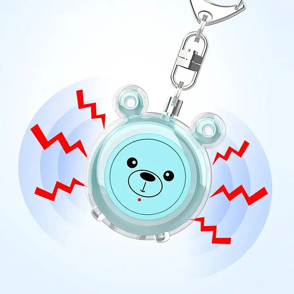 Mini Female Self Defense Alarm Type-C Rechargeable Wolf-proof Safety Siren Alarm Portable Keychain for the Elderly and Children