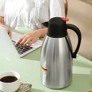 1.5L/2.0L Stainless Steel Vacuum Insulated Coffee, Tea Carafe, Teapot, Double Wall Coffee Pot with Easy Pour Spout, Leak Proof Food Grade BPA Free 24H Heat & Cold Retention Jug, Reusable for Home Office Kitchen Camping Restaurant Party Gift Birthday