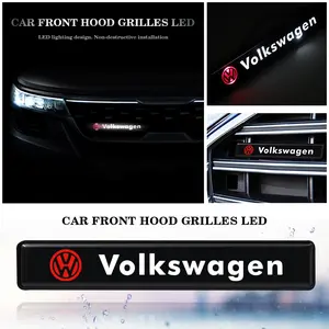 Car Decorative LED Front Grille Emblem Badge, Suitable for Volkswagen and Other Models, Car Accessories, Enhance Your Vehicle Look, Vehicle Exterior Decoration