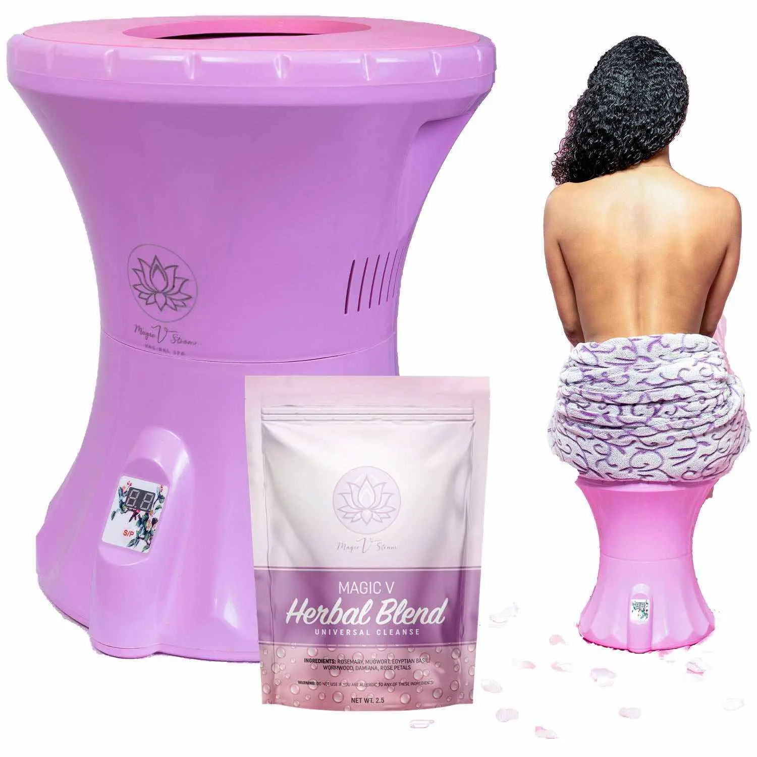 Magic V Steam Yoni Steamer Kit for Women – Herbal Yoni Steam with Ready-to-Use Yoni Tea Bags for Feminine Care, pH Balance & Postpartum Support