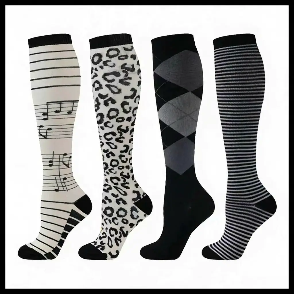 JSLEAP Compression Socks (3-4 Pairs, 15-20 mmHg) for Men & Women, Breathable High-Performance Fabric, Supportive Durable for Everyday Use & Active Lifestyles suitable Gym,Teachers,OfficeHiking,Running,Cycling,Nurses,sports,work,travel &everyday use