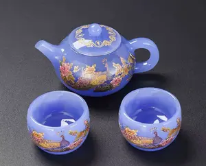 Peacock Teapot Set that Can Shine or Change Color