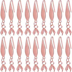 Stainless Steel Earring Hooks, 30pcs Pendant Clasp Earring Hooks Ear Wire Buckle Fish Hooks Dangle Earrings Connectors for Women Girls DIY Jewelry Making Supplies, Rose Gold