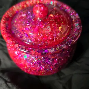 Rose Red Resin Jar