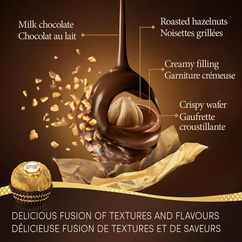 Ferrero Rocher Premium Milk Chocolate Hazelnut, 48 ct.Birthday Gift, Anniversary