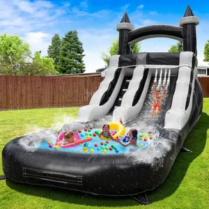 Commercial Grade Water Slide 21'x9'x12' Inflatable with Pool for Kids and Adults, Wet Dry Use, Summer Splash Fun