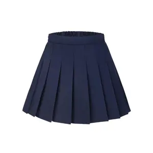 Girls' Pleated Skirt with Elastic Safety Pants - Black Tennis Uniform Style, Ideal Parties, Fits Youngsters, Tennis Accessories