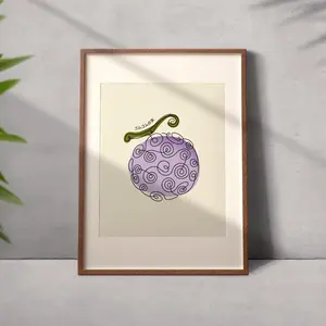 Fruit Gomu Gomu Anime Modern Minimalist Art, Anime Poster, Line Art Wall Decor, Anime Mid Century Home Decor, Manga Digital Wall Print