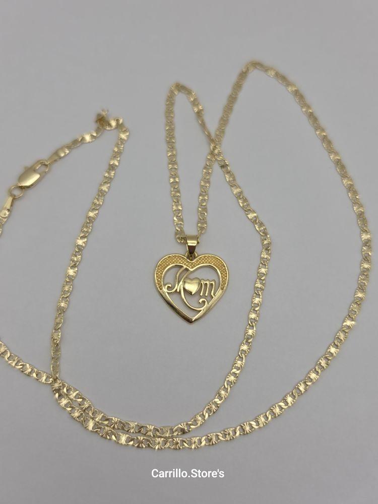 MOM beautiful heart chain regular style 24"inches gold-plated the perfect gift for all occasions