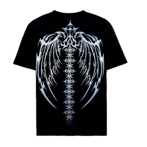 Gothic Wings CVC Cotton T-Shirt-Pacsun Men's Cyber Wing Oversized T-Shirt
