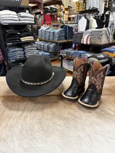 Newborn ( Black ) Suede Cowboy Hat X Boots