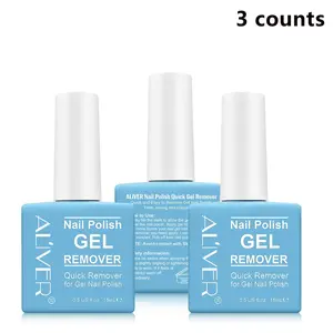 Aliver Blue Square Gel Remover, 3-Pack, Gentle Nail Polish Remover, Suitable for UV Plastic, Acrylic, Natural Nails, Nail Care Essentials