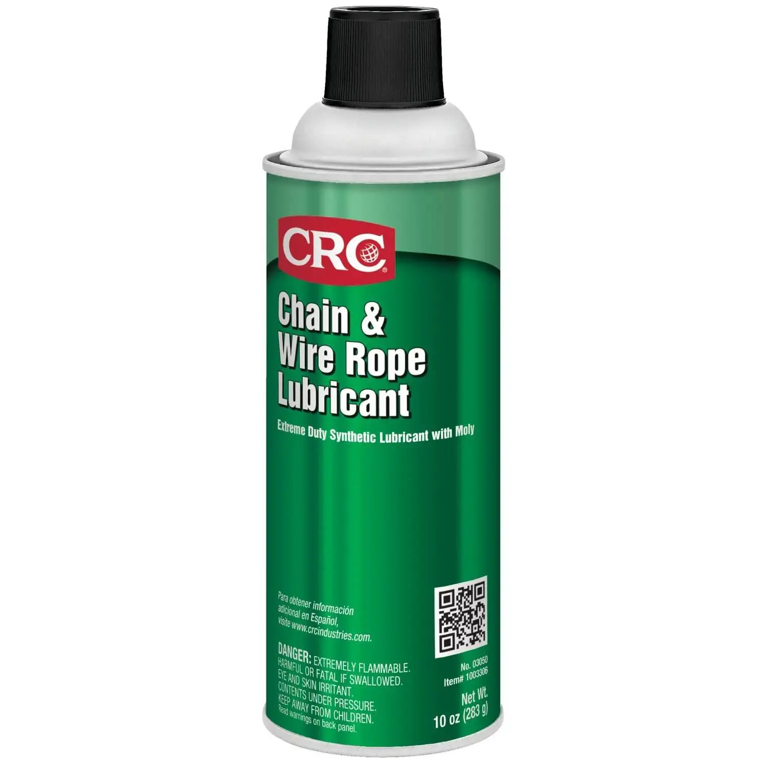 CRC Chain And Wire Rope Lubricant, 10 Wt Oz, Extreme Duty Synthetic Lubricant With Moly, Aerosol Spray
