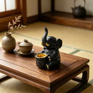 Resin Elephant Incense Burner Statue, Decorative Piece for Home, Hotel, Spa, Moving Gift, Graduation Gift, Year-End Gift, Desktop Placement