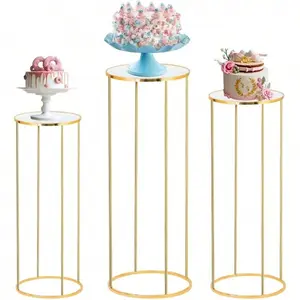 Party Cylinder Stand, Round Base Holder, Holiday Cylinder Party Cake Table Stand, Metal Plant Stand, Round Column Table Stand