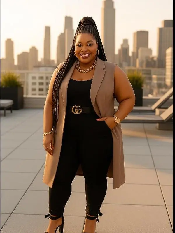 Plus Size Long Line Vest (Taupe)