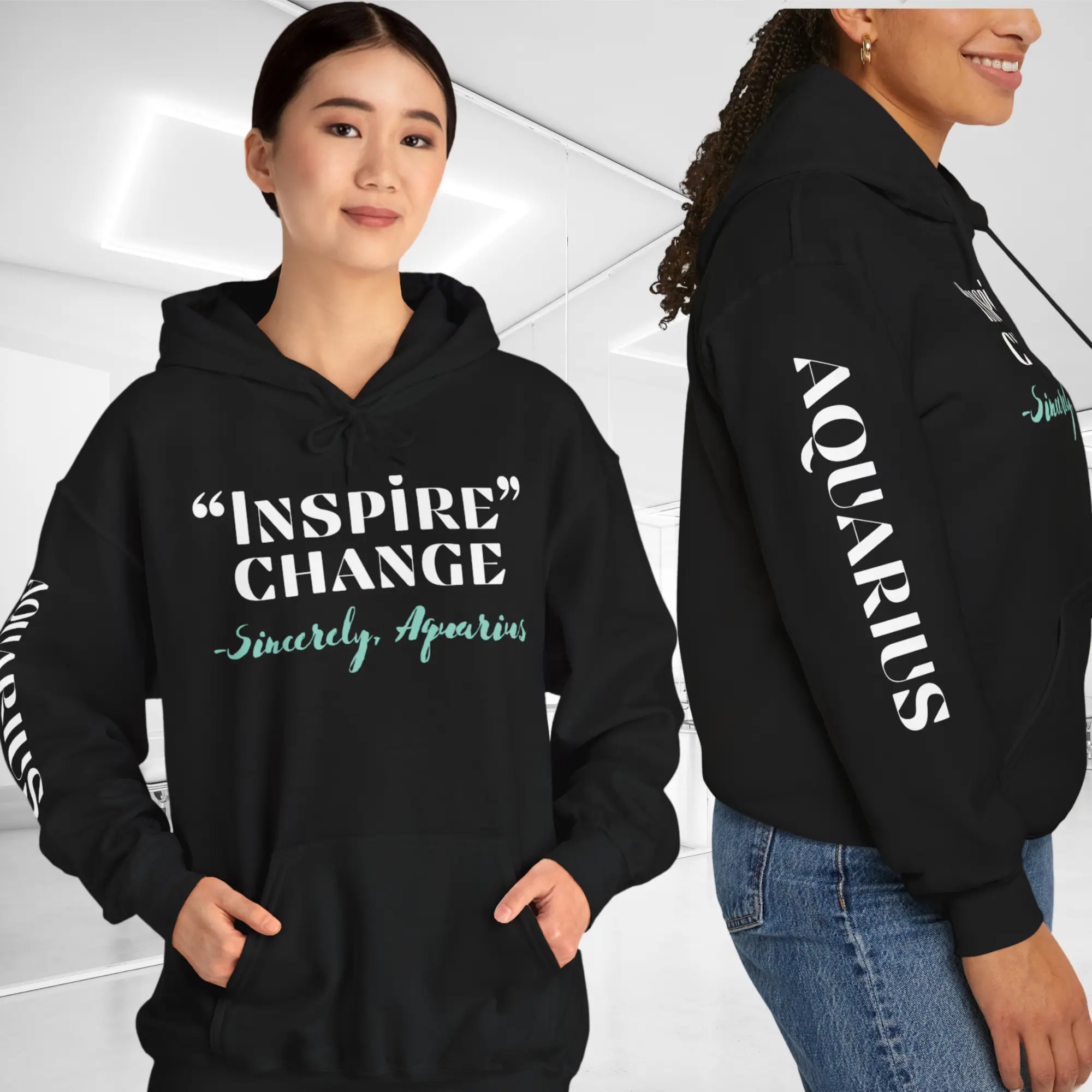 Inspire Change, Sincerely Aquarius - Zodiac Aquarius Unisex Gildan Hoodie