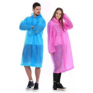 4Pcs Reusable Waterproof Rain Ponchos with Hood | Lightweight Long Rain Coat for Adults, Festival & Travel Essential