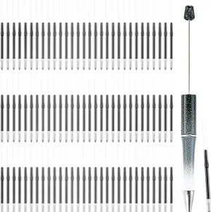 2 pcs Black Ink Beadable Pens Refills, Replaceable Pens Refills, for Plastic Bead Ballpoint Pen Ink Refills (Black)