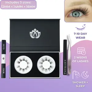 Lisette Starter Kit by Le Reve Beauté - DIY Lash Extension Kit with False Eyelashes 12mm, 14mm, 16mm at home eyelash extensions waterproof 7 day wear