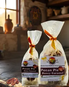 Get Untamed! Pecan Pie Honey Caramel 10 or 20 Piece Gift Bag - Organic Crunchy Pecans & Creamy Honey - Eco-Friendly Compostable Packaging - Southern Childhood Favorite