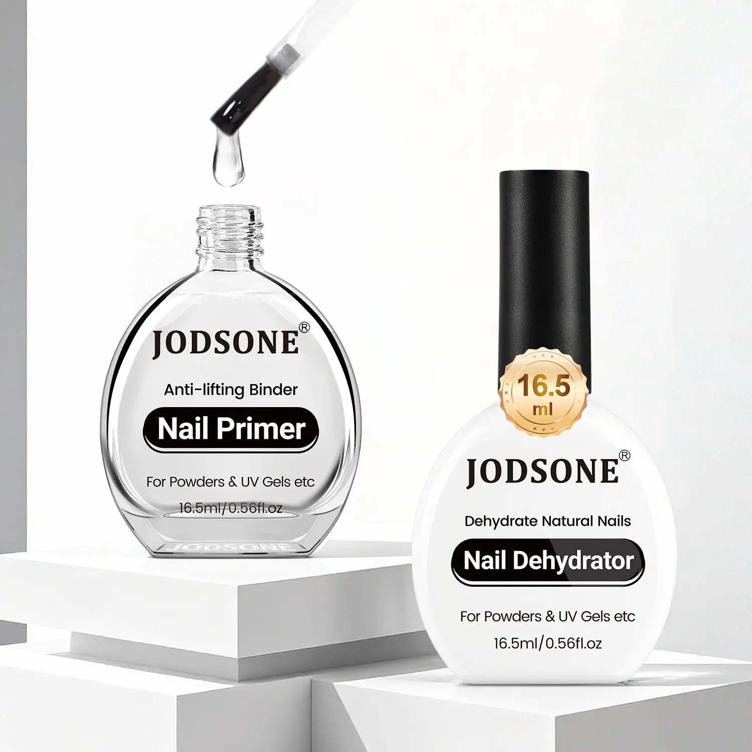 JODSONE 2Pcs 16.5ml Nail Dehydrate & Primer Multi-Pack Kit - Cuticle Care, UV Gel Manicure Solution, Professional Use, Drying Support, Long-Lasting Adhesion, Ideal Gift Set, cutics, Nail Care, Cosmetic