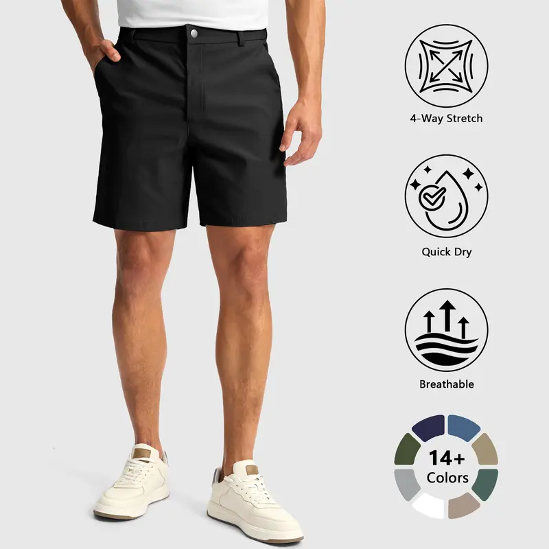 G Gradual Male Active Hiking Outdoor Golf Dress Shorts - 5"/7"/9" Stretchy Quick Dry Fabric, Flat Front, Button-Snap Closure, 3 Pockets, Breathable, Non-Restrictive for Summer Sports, Casual Wear #TikTokShopStockUp,summerwins
