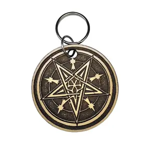 Witchcraft - wood laminate keychain with stainless steel hardware