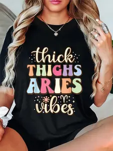 100% Cotton Unisex Aries March April birthday Retro astrology Aries Zodiac sign T-Shirt