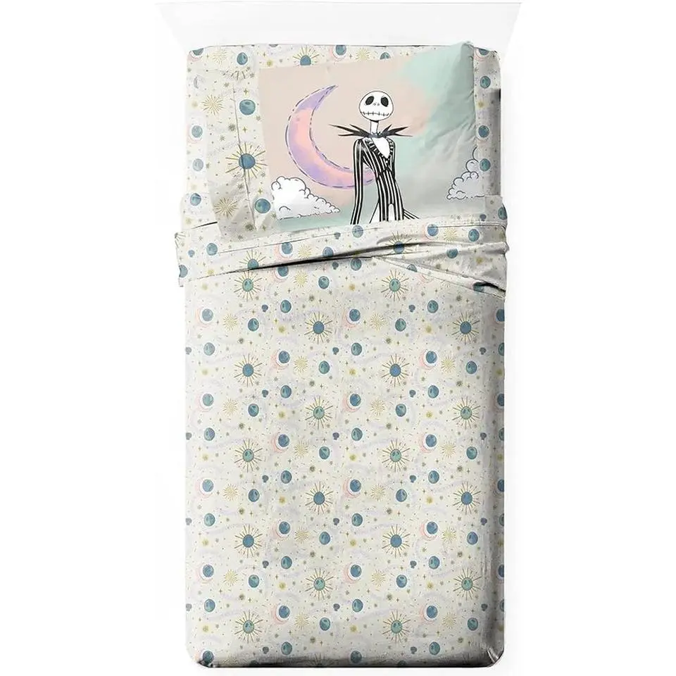 Nightmare before Christmas Forever & Always 3 Piece Twin Size Sheet Set - Disney Halloween Bedding
