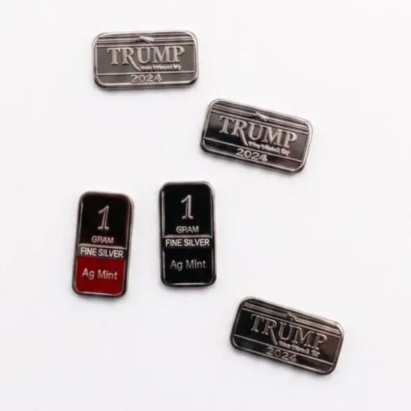 Lot of 5 One Gram .999 Silver Trump Bars