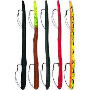 Lures 6" KILR Worm – Weedless Pre-Rigged Soft Plastic Swimbaits, Extra Durable Bass Fishing Lures for Pike and More, 5-Pack Variety