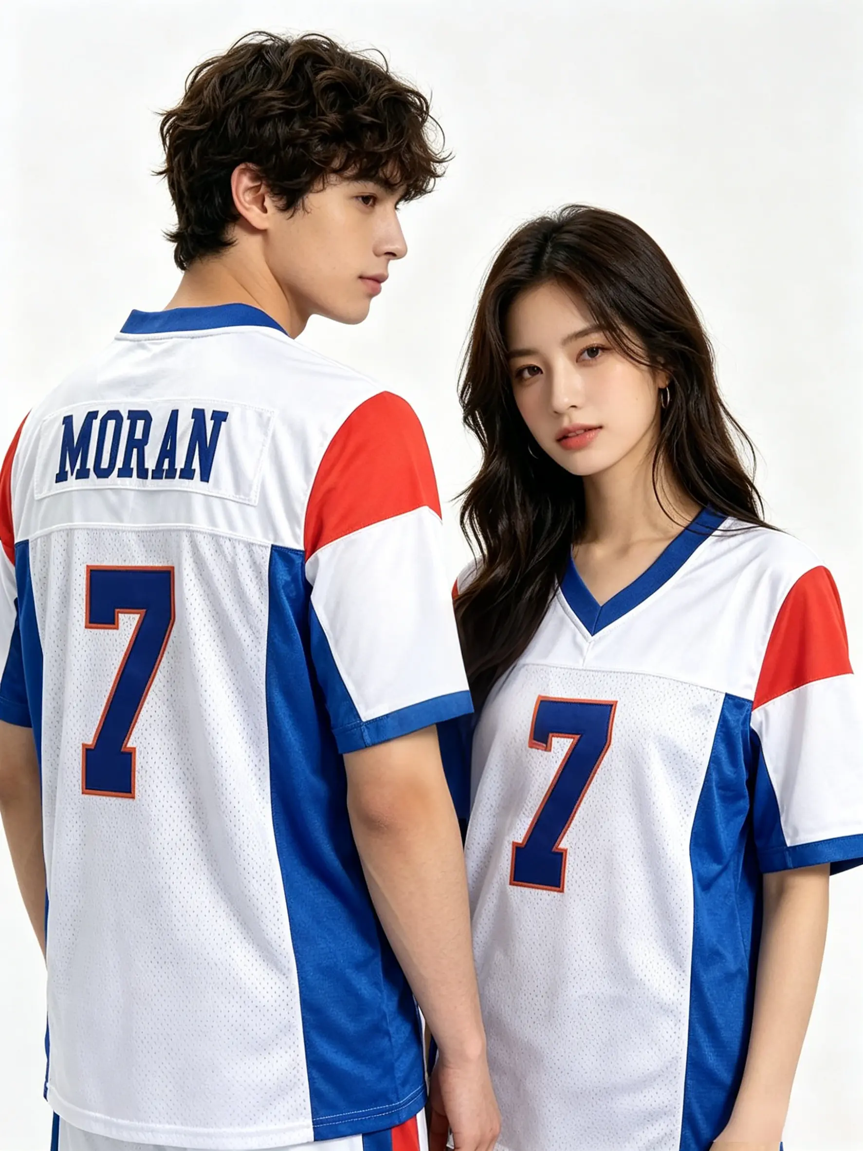 Men's Embroidered Blue Mountain State Football Jerseys - #7 Alex Moran, #54 Thad Castle Styles, White/Blue Athletic Tops, Breathable Quick Dry Apparel Jersey, S-3XL Sizes for Halloween, Christmas Gifts, Sports Clothing