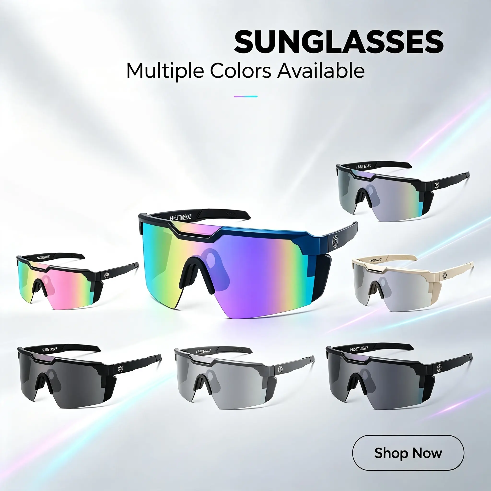HEATWAVE Shield-X ANSI Z87+ Certified Sports Sunglasses, Photochromic & Polarized Mirrored Lenses Impact Resistant UV400 Cycling Glasses