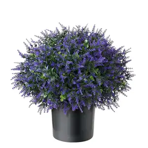 2-Pack Artificial Eucalyptus & Lavender Potted Trees, UV-Protected Fake Plants with Pot, Ideal for Farmhouse, Home, Outdoor Decor